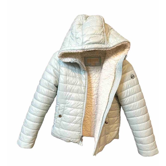 MICHAEL Michael Kors Other - SOLD Michael Kors Girls Puffer Coat Pale Blue With Faux Fur Lining & Hood 10/12